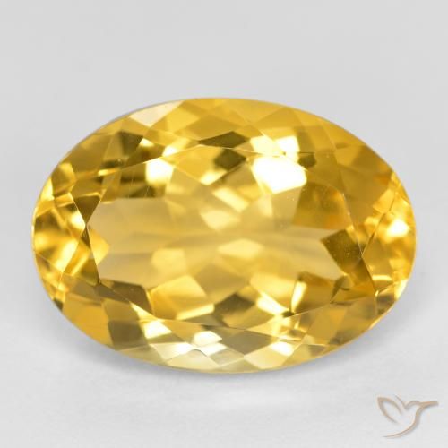 5.37ct Natural Medium Golden Citrine, Oval, VVS