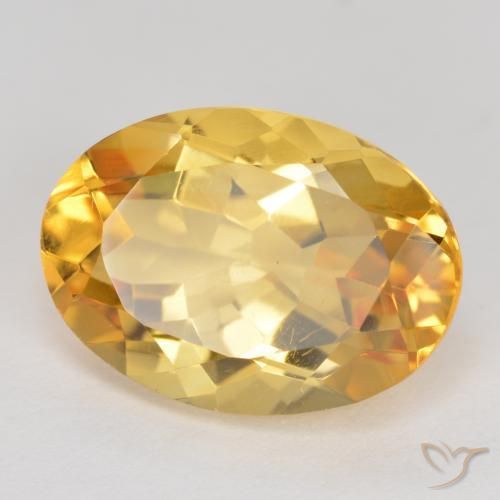 5.42 ct Golden Citrine Stone, Natural Citrine in Oval Facet Shape for Sale
