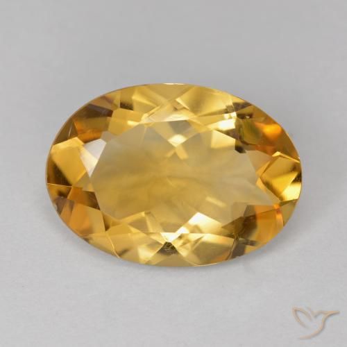 4.19ct Natural Golden Orange Citrine, Oval, VVS-VS