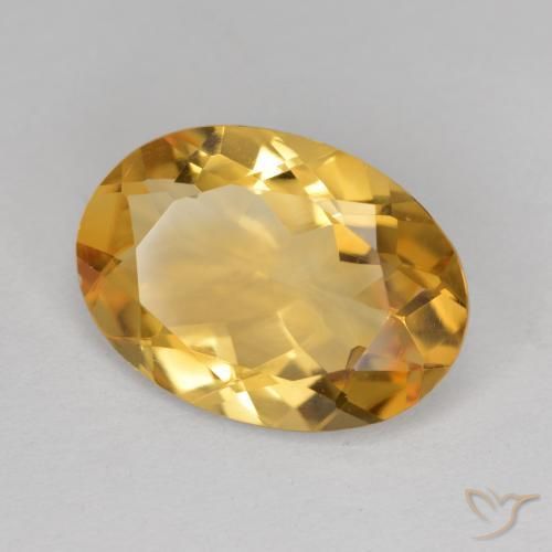4.19 ct Golden Citrine Stone, Natural Citrine in Oval Facet Shape for Sale