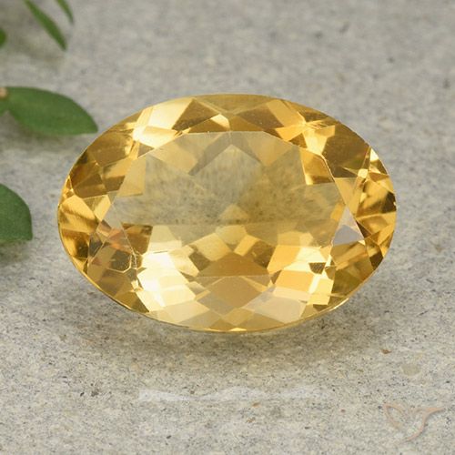 5.44ct Natural Medium Golden Citrine, Oval, VVS-VS
