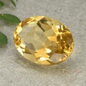 5.44 ct Golden Citrine Stone, Natural Citrine in Oval Facet Shape for Sale