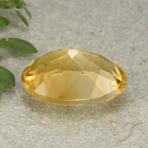 Citrine Gemstone in 14 x 10 mm (calibrated) Size for Sale, Citrine Stone in Medium Golden Color