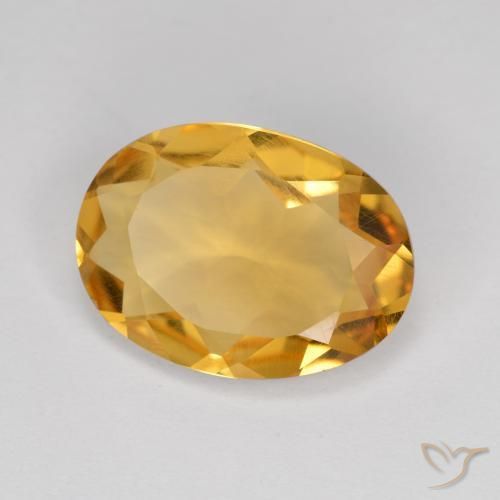 4.01 ct Golden Citrine Stone, Natural Citrine in Oval Facet Shape for Sale