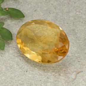 3.95 ct Golden Citrine Stone, Natural Citrine in Oval Facet Shape for Sale
