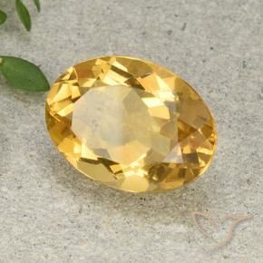 5.30 ct Golden Citrine Stone, Natural Citrine in Oval Facet Shape for Sale