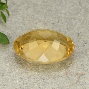 Citrine Gemstone in 14 x 10 mm (calibrated) Size for Sale, Citrine Stone in Medium-Light Golden Color