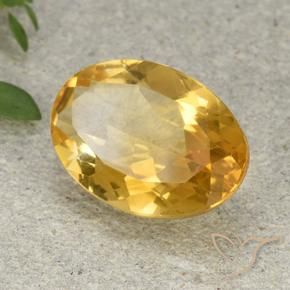 5.05 ct Golden Citrine Stone, Natural Citrine in Oval Facet Shape for Sale