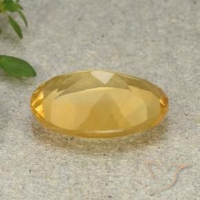 Citrine Gemstone in 14 x 10 mm (calibrated) Size for Sale, Citrine Stone in Medium-Dark Golden Color