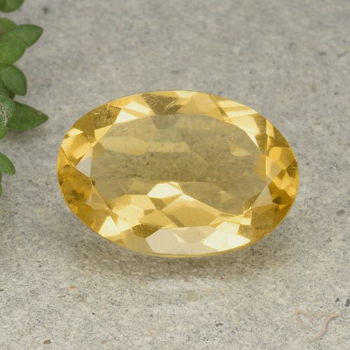 4.38 ct Golden Citrine Gemstone, Citrine Gem in Oval Facet Shape for Sale.