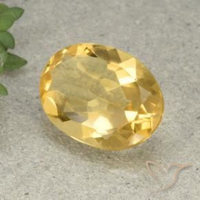 4.38 ct Golden Citrine Stone, Natural Citrine in Oval Facet Shape for Sale