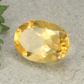 5.55 ct Golden Citrine Stone, Natural Citrine in Oval Facet Shape for Sale
