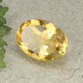 4.96 ct Golden Citrine Stone, Natural Citrine in Oval Facet Shape for Sale
