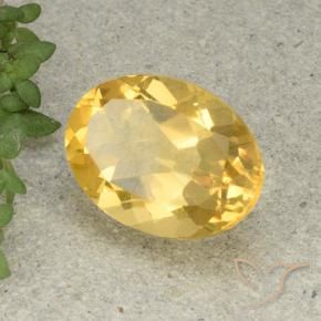 5.55 ct Golden Citrine Stone, Natural Citrine in Oval Facet Shape for Sale