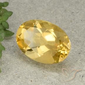 5.08 ct Golden Citrine Stone, Natural Citrine in Oval Facet Shape for Sale