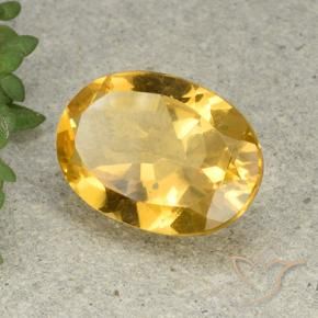 5.21 ct Golden Citrine Stone, Natural Citrine in Oval Facet Shape for Sale
