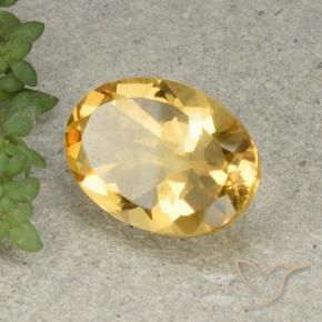 5.07 ct Golden Citrine Stone, Natural Citrine in Oval Facet Shape for Sale