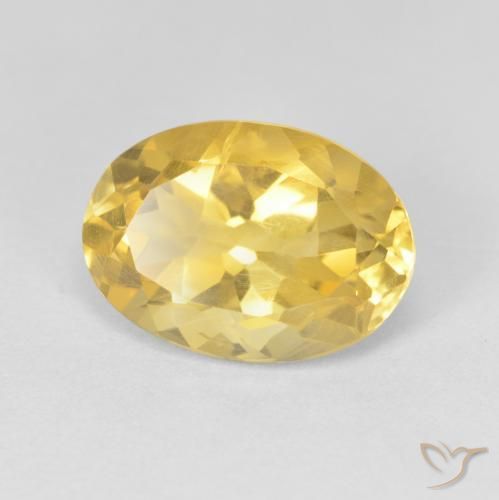 5.10 ct Golden Citrine Stone, Natural Citrine in Oval Facet Shape for Sale