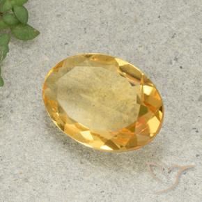 4.27 ct Golden Citrine Stone, Natural Citrine in Oval Facet Shape for Sale