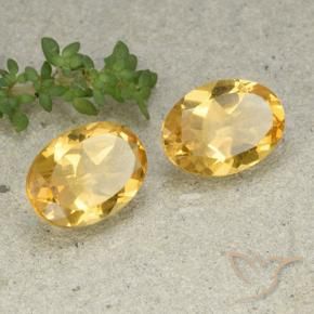9.43 ctw Golden Citrine Stones, Natural Citrine in Oval Facet Shape for Sale
