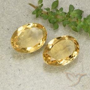 9.75 ctw Golden Citrine Stones, Natural Citrine in Oval Facet Shape for Sale