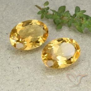 9.61 ctw Golden Citrine Stones, Natural Citrine in Oval Facet Shape for Sale