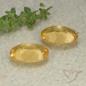 Citrine Gemstones in 14 x 10 mm (calibrated) Size for Sale, Citrine Stones in Golden Orange Color