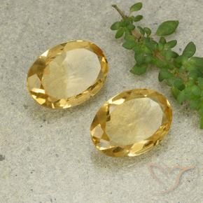 8.76 ctw Golden Citrine Stones, Natural Citrine in Oval Facet Shape for Sale