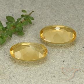 Citrine Gemstones in 14 x 10 mm (calibrated) Size for Sale, Citrine Stones in Medium-Light Golden Color