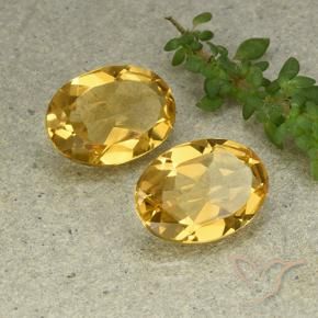 8.97 ctw Golden Citrine Stones, Natural Citrine in Oval Facet Shape for Sale