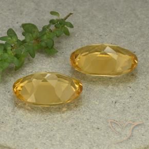 Citrine Gemstones in 14 x 10 mm (calibrated) Size for Sale, Citrine Stones in Golden Orange Color