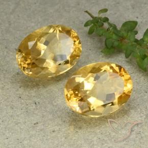 11.28 ctw Golden Citrine Stones, Natural Citrine in Oval Facet Shape for Sale