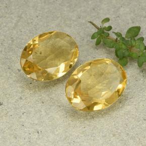 8.06 ctw Golden Citrine Stones, Natural Citrine in Oval Facet Shape for Sale