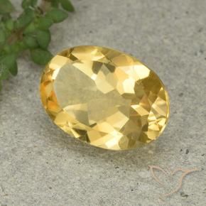 5.38 ct Golden Citrine Stone, Natural Citrine in Oval Facet Shape for Sale
