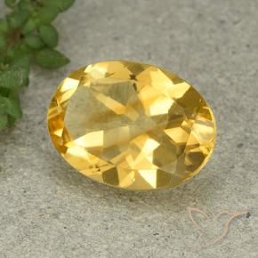 4.93 ct Golden Citrine Stone, Natural Citrine in Oval Facet Shape for Sale