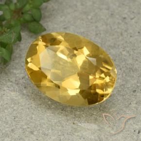 5.59 ct Golden Citrine Stone, Natural Citrine in Oval Facet Shape for Sale