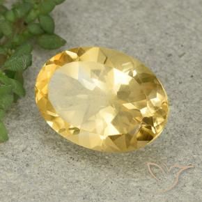 5.41 ct Golden Citrine Stone, Natural Citrine in Oval Facet Shape for Sale