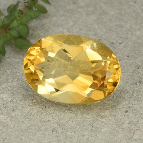 5.04ct Natural Medium Gold Citrine, Oval, VVS-VS