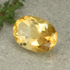 5.04 ct Golden Citrine Stone, Natural Citrine in Oval Facet Shape for Sale