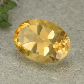 5.77 ct Golden Citrine Stone, Natural Citrine in Oval Facet Shape for Sale