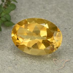 5.20 ct Golden Citrine Stone, Natural Citrine in Oval Facet Shape for Sale