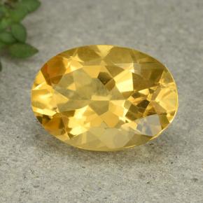 5.13 ct Yellow Citrine Gemstone, Citrine Gem in Oval Facet Shape for Sale.