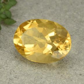 5.13 ct Yellow Citrine Stone, Natural Citrine in Oval Facet Shape for Sale