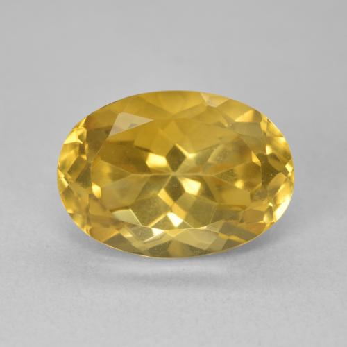 6.48ct Natural Medium Golden Citrine, Oval, VVS-VS