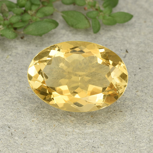 Золотой Цитрин Камень - 5.2ct Фасетный Овал (ID: 493109)