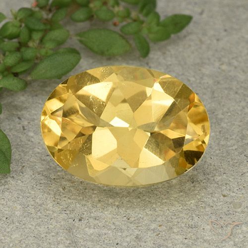 5.74ct Natural Medium Golden Citrine, Oval, VVS-VS