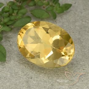 5.74 ct Golden Citrine Stone, Natural Citrine in Oval Facet Shape for Sale