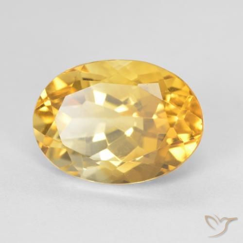 6.40 ct Golden Citrine Stone, Natural Citrine in Oval Facet Shape for Sale