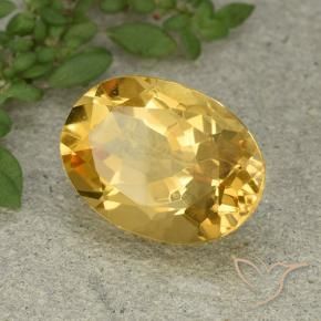 5.91 ct Golden Citrine Stone, Natural Citrine in Oval Facet Shape for Sale