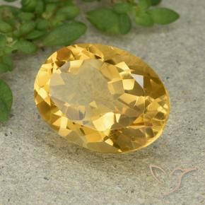 5.73 ct Golden Citrine Stone, Natural Citrine in Oval Facet Shape for Sale